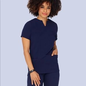 Mandala womens notch scrub top